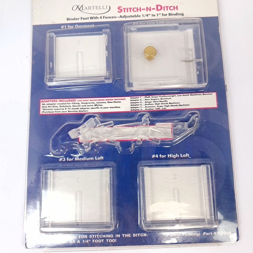 Martelli Stitch-N-Ditch Binding System Binder Foot 4 Fences Adjustable‎ 1/4"- 1"